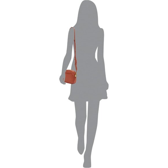 Women’s Leather Crossbody Bag Small Zipper Closure Braided Strap - Picture 3 of 5